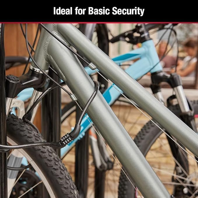 5 Foot Coiled Resettable Combination Bicycle Cable Lock A732141