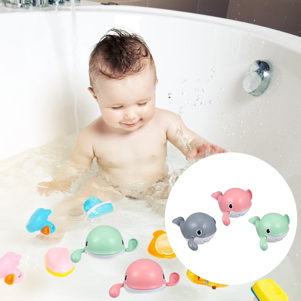 3pcs Baby Bath Toys Whale Cartoon Water Bathtub Toys G932585