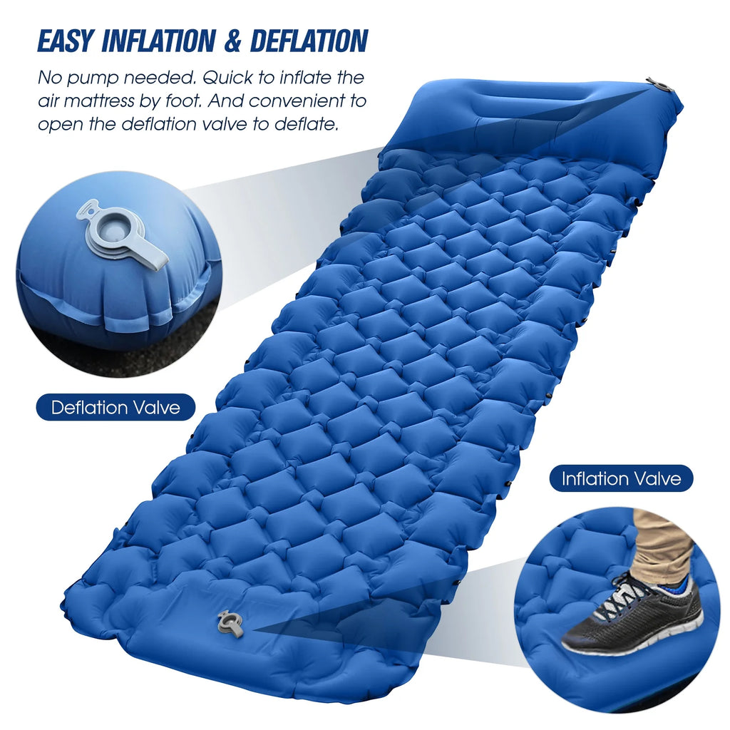 Lightweight Camping Mat with Air Pillow Waterproof Sleeping Pad K22722