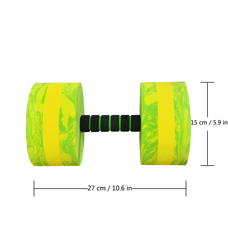 Aquatic Exercise Dumbbell Set of 2 High-Density EVA-Foam Water Weights I1635