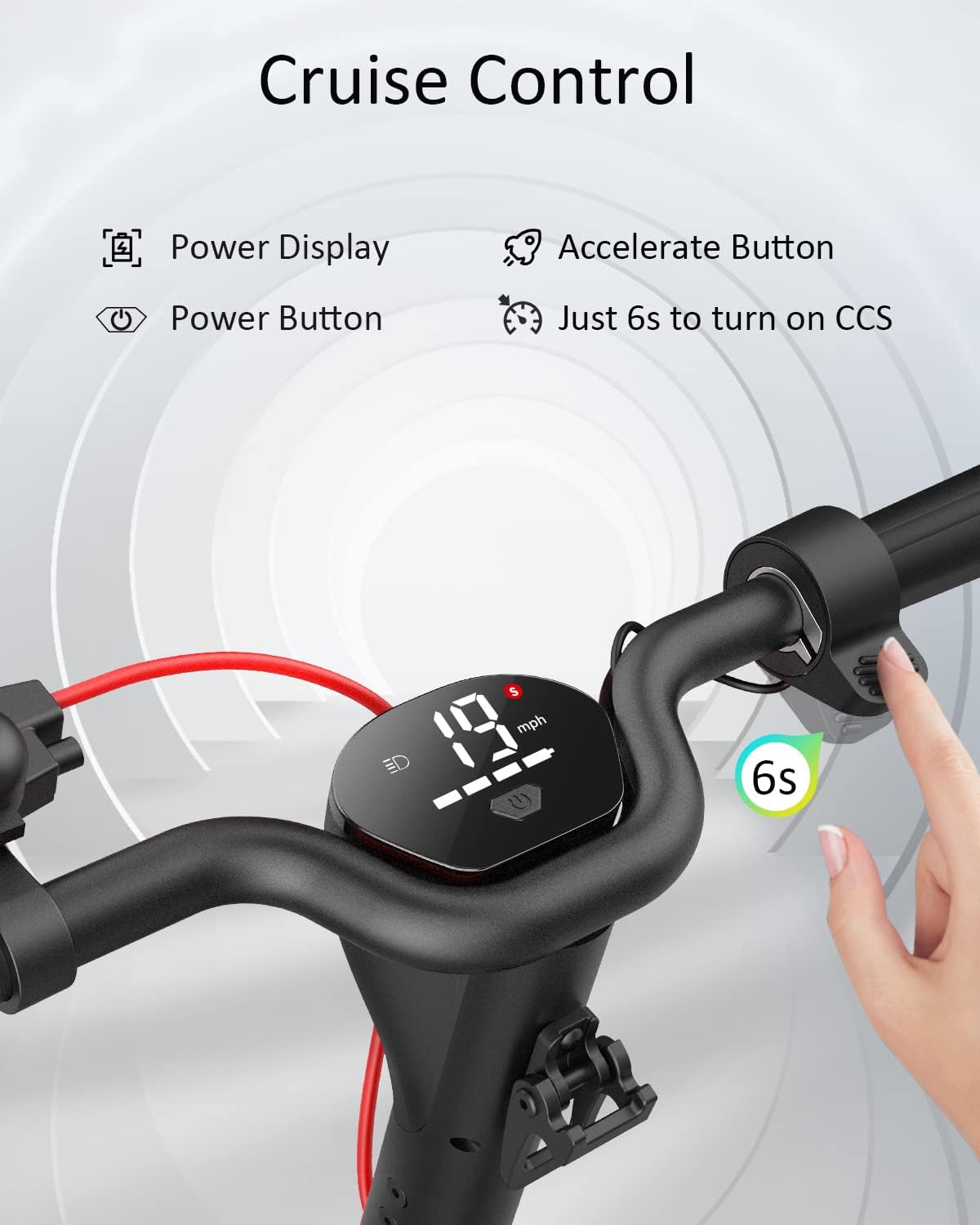 Electric Scooter with 23 Miles Range, 19 Mph, 380W Motor, 8.5" Pneumatic Tire Y215644