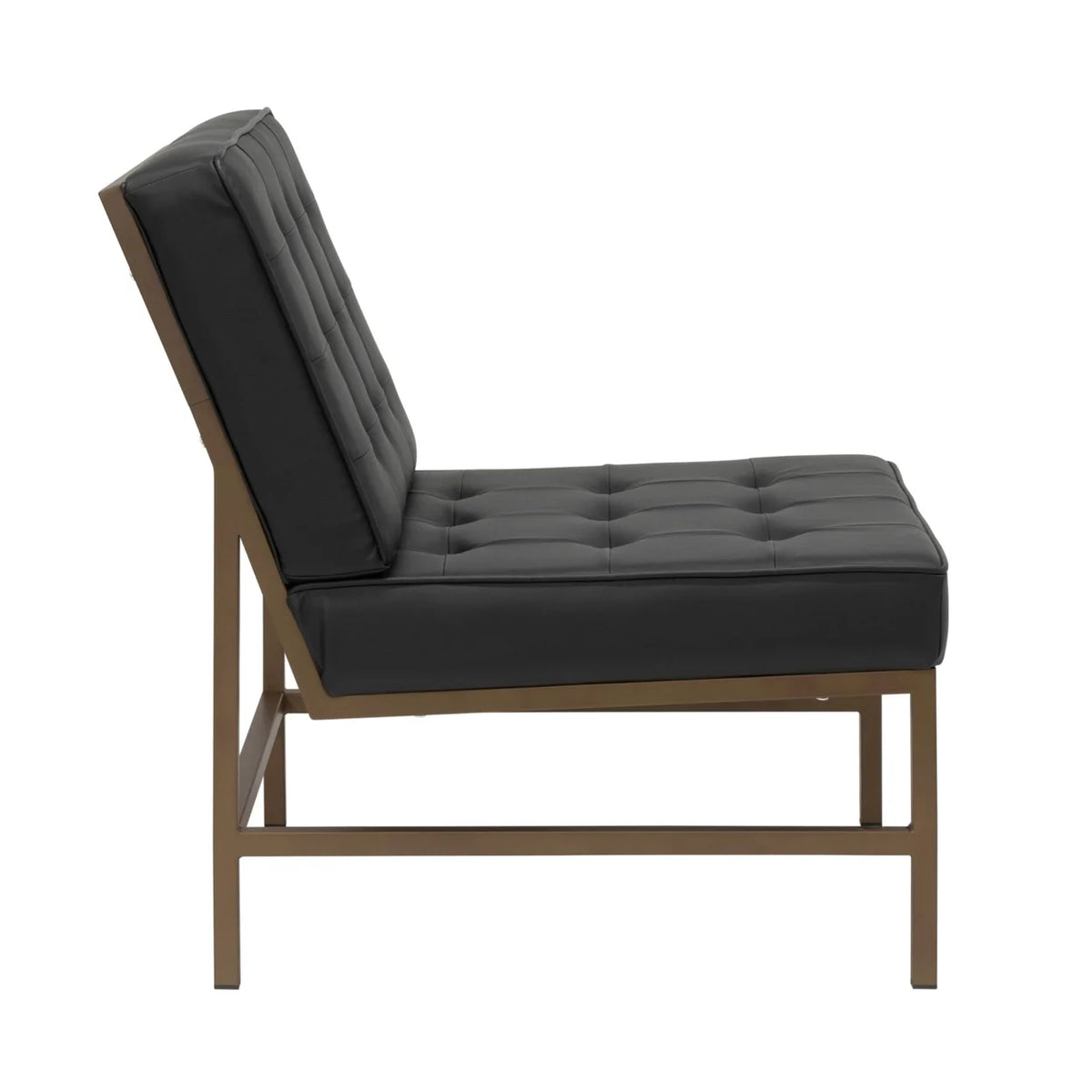 Bronze/Black Bonded Leather Accent Chair with Woven Webbing Seat J117