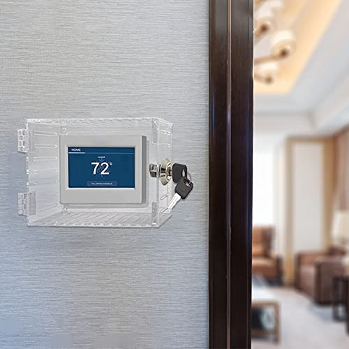 Acrylic Clear Large Thermostat Lock Box with Key, 7.3 x 4.7 x 2.2 inch M656