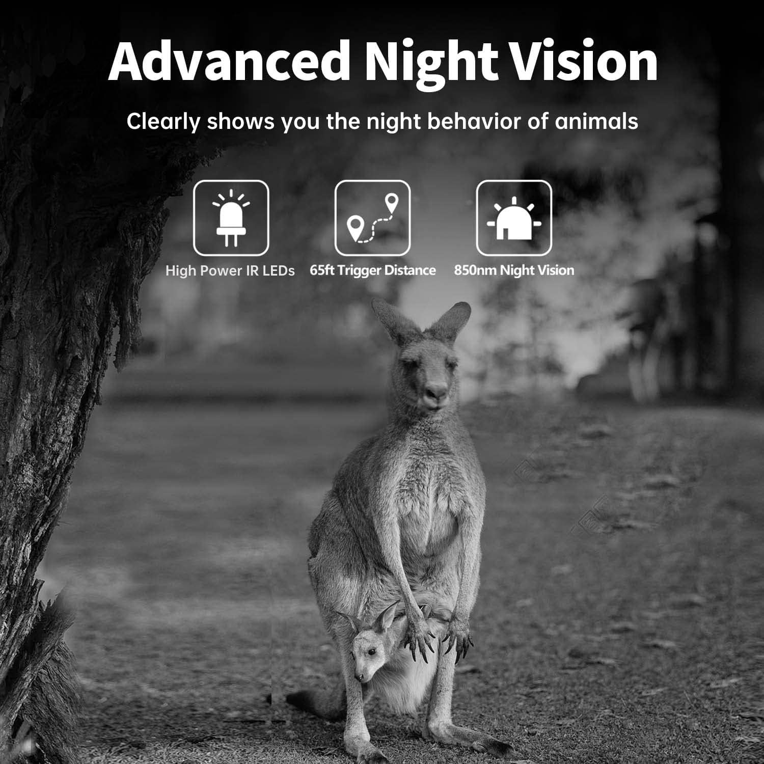 4K 32MP Trail Camera with Night Vision 65ft 110° Wide Angle O5783