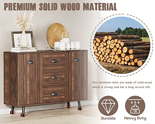 Set of 4 Solid Wood Furniture Risers R598