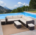 9 Piece Wicker Sectional Sofa Set with Aluminum Frame and Cushions H40642