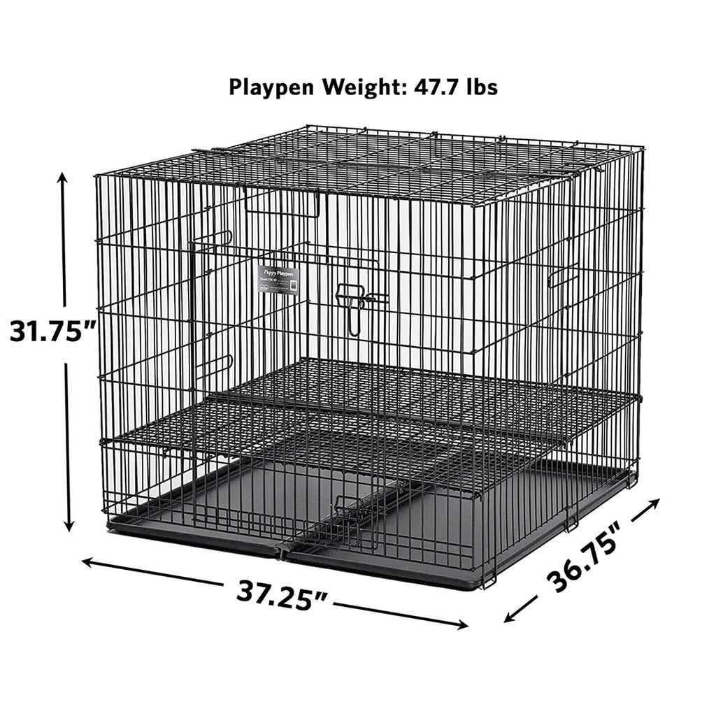 Puppy Playpen with Plastic Pan and Floor Grid S377304