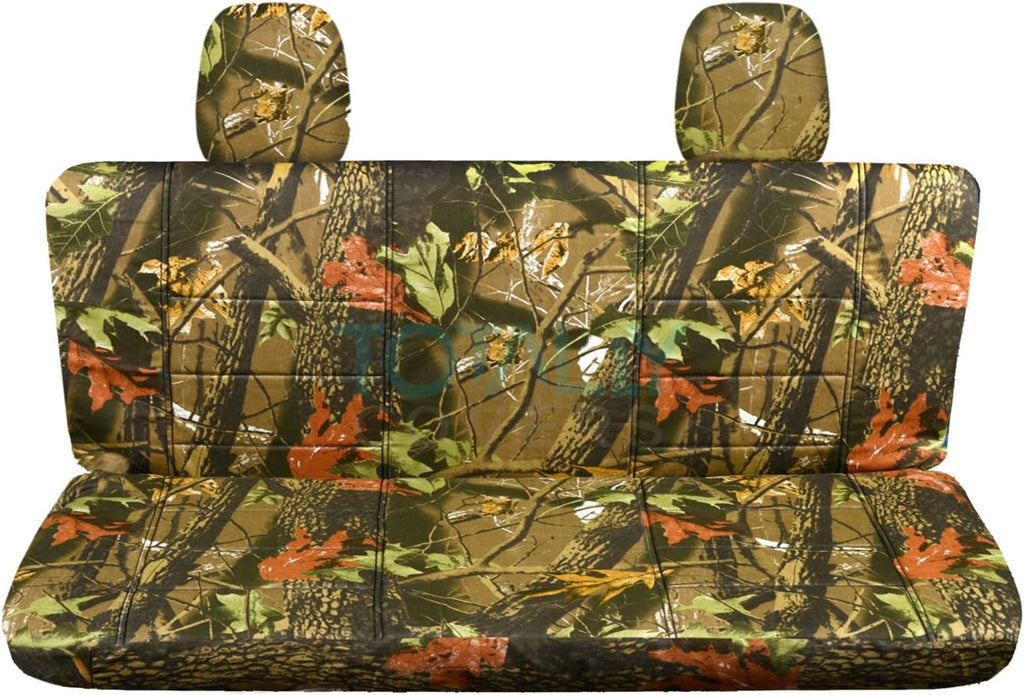 Blue Camouflage Rear 60/40 Split Bench Truck Seat Covers S500