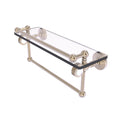 Antique Pewter Glass Shelf with Gallery Rail and Towel Bar J91943