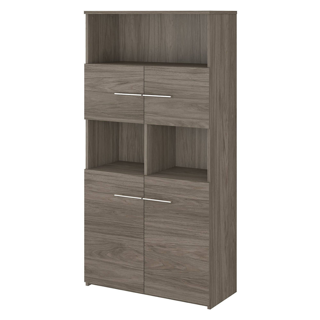5 Shelf Bookcase with Doors, Sand Oak M323