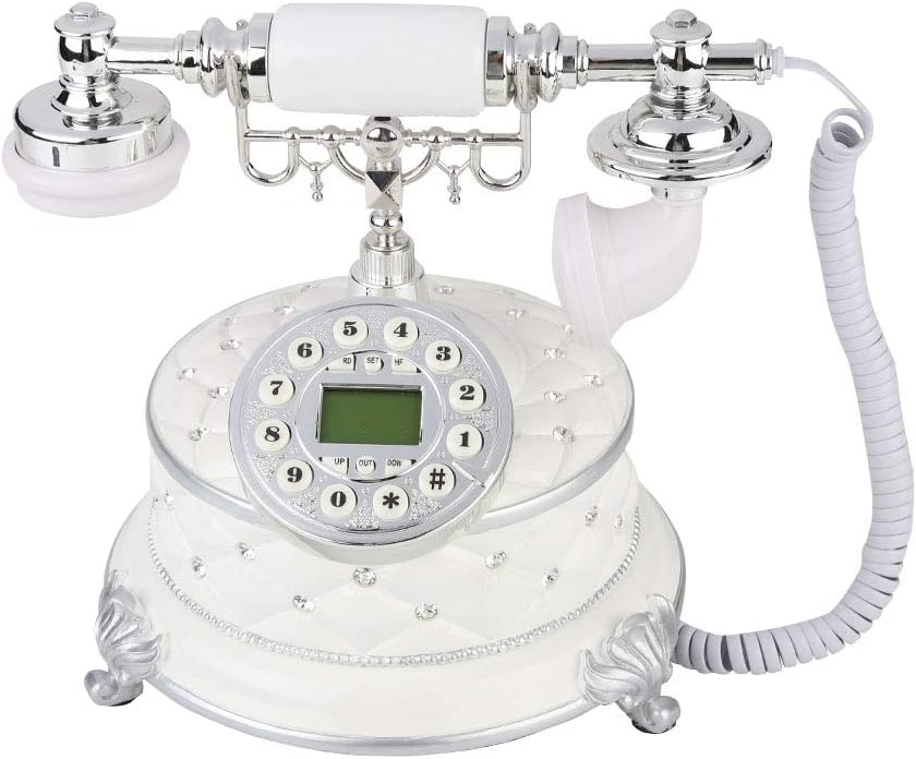 Retro Rotary Dial Antique Landline Phone, LCD Display, Caller ID, Pack of 2 H231435