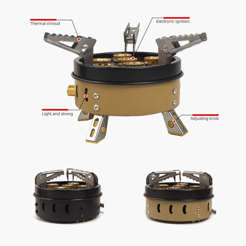 Portable Outdoor Camping Stove, Foldable Gas Cooker B342
