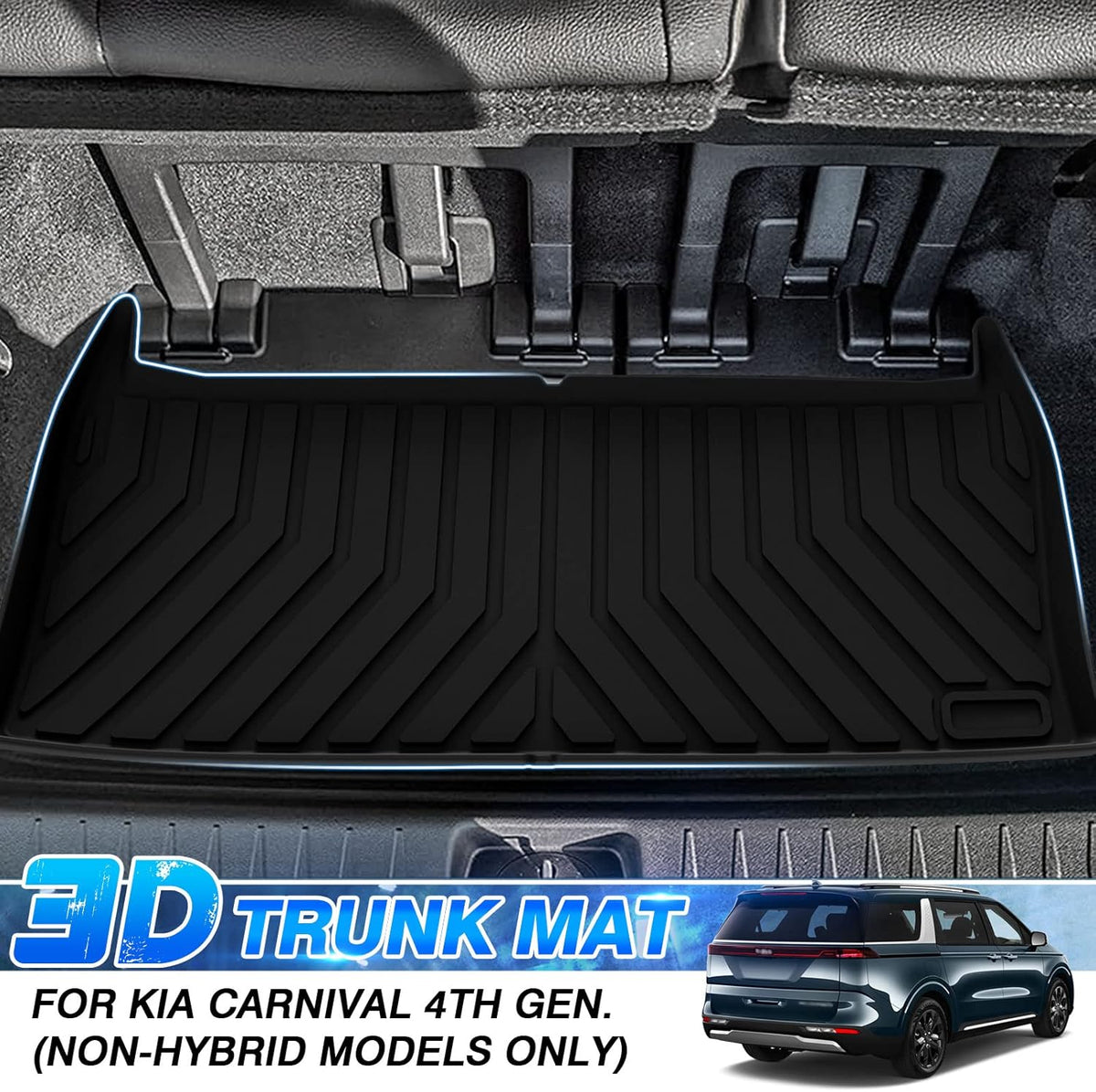 TPO Non-Slip Car Cargo Mat for 2022 Kia Carnival L843