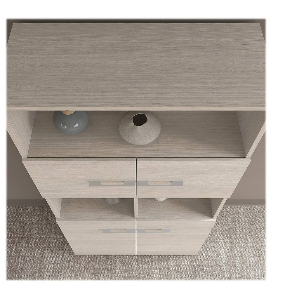 5 Shelf Bookcase with Doors, Sand Oak M323