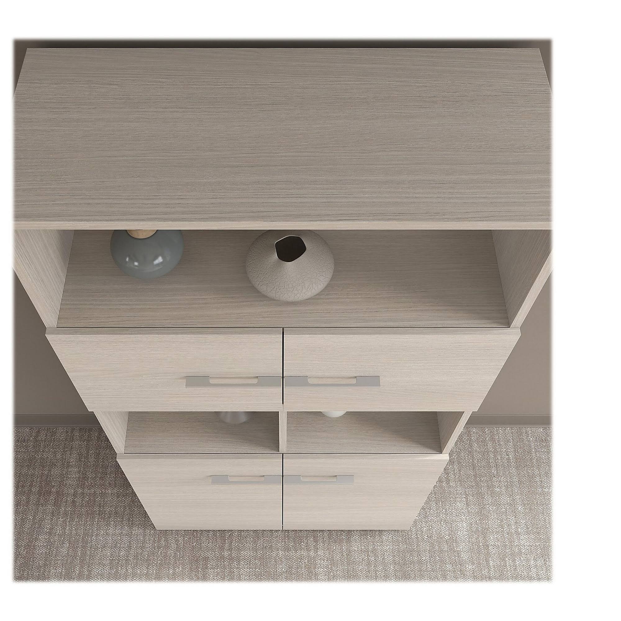 5 Shelf Bookcase with Doors, Sand Oak M323