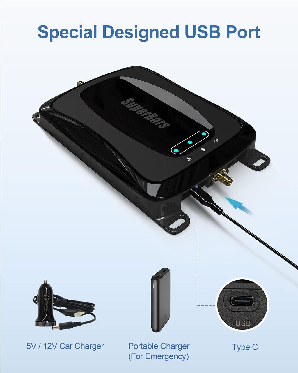 RV Cell Phone Booster and Signal Amplifier with Bendable Antenna O604