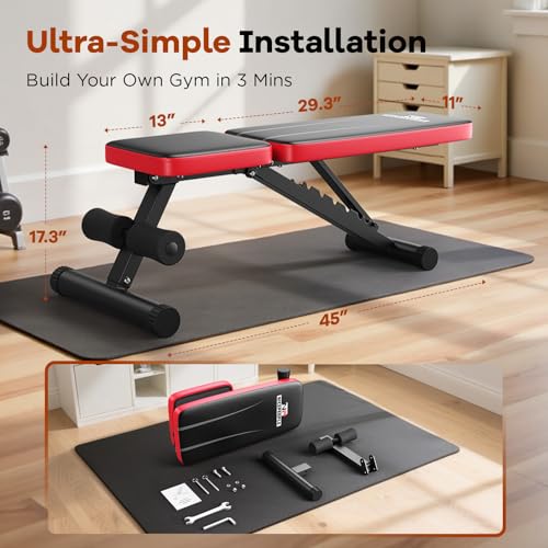Foldable Weight Bench with 8 Backrests I38276