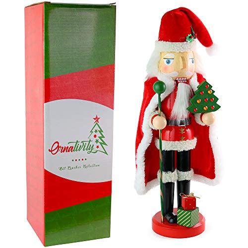 13.5" Wooden Santa Nutcracker W86407