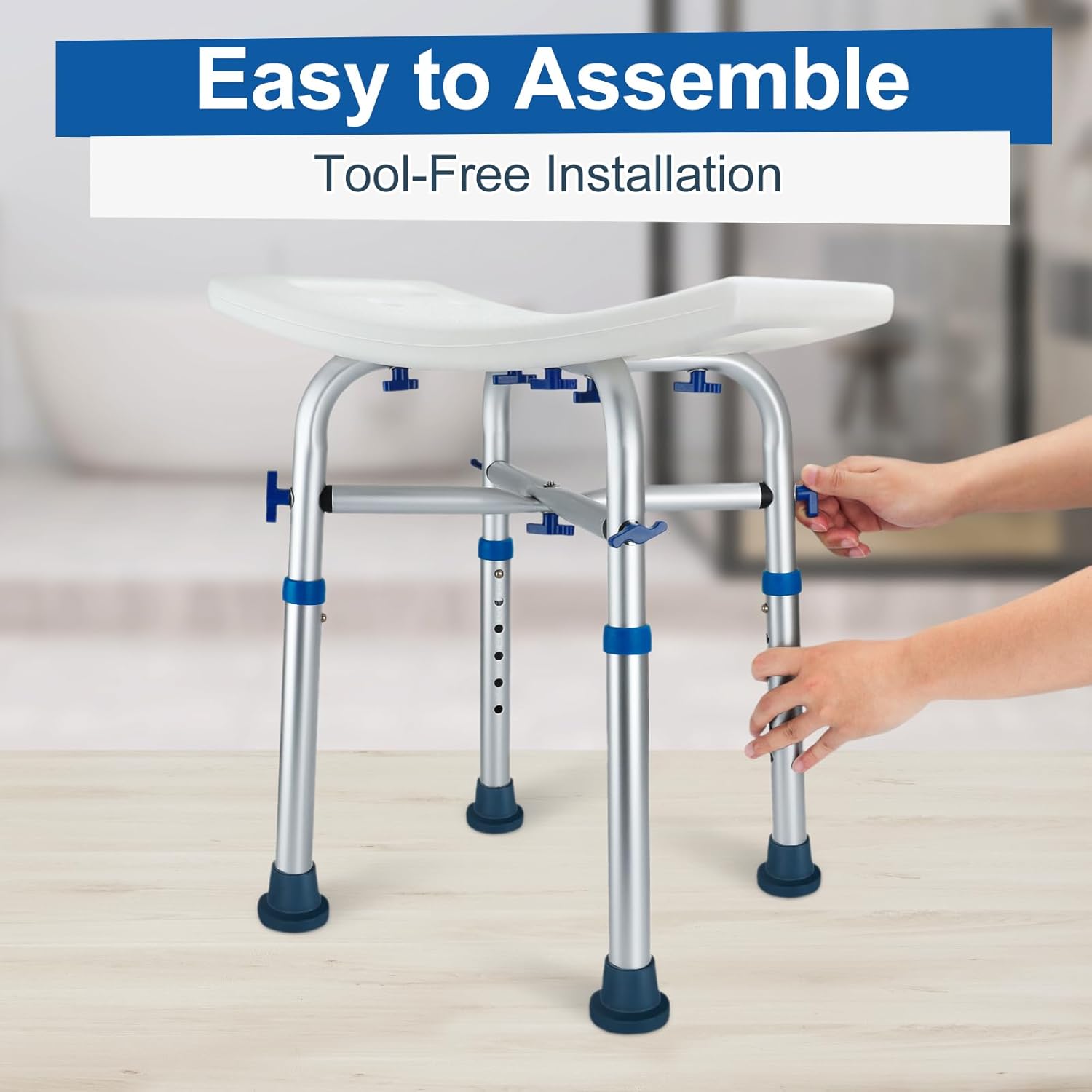 Adjustable Height Heavy Duty Shower Chair (Support 350lb) X601192