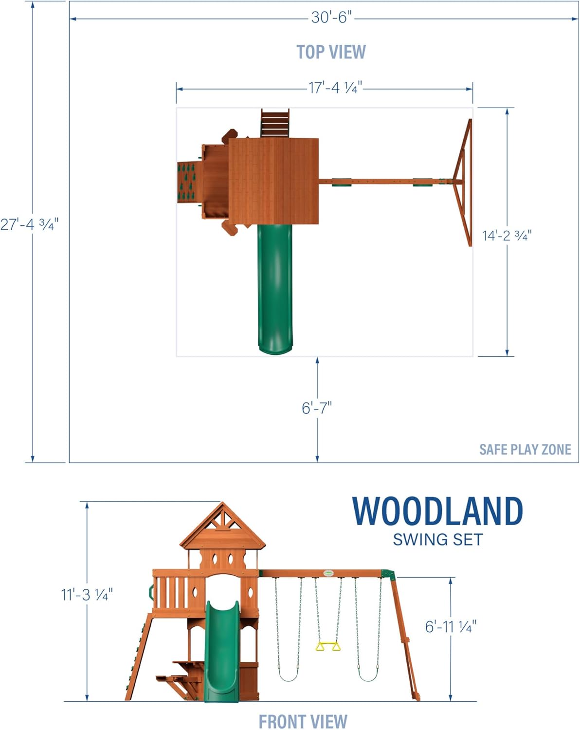 Cedar Wood Playset Swing Set R74971