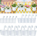 15 Pcs White Oval Hanging Flower Pots with Detachable Hooks G1243