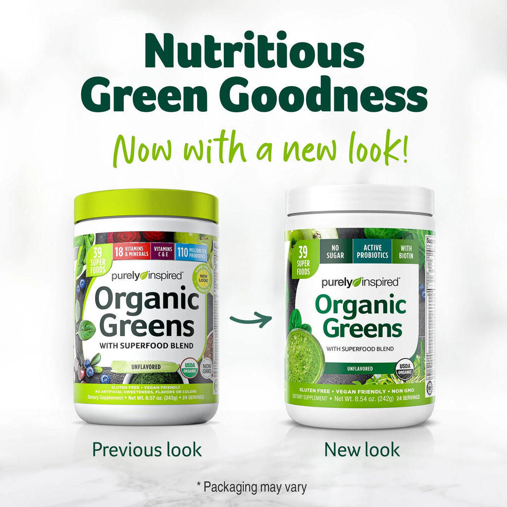 Organic Greens Superfood Supplement Powder Blend, Unflavored, 8.57 oz, 24 Servings B170032