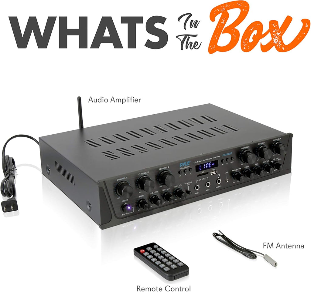 6 Channel 600 Watt Bluetooth Stereo Receiver Amplifier K48614
