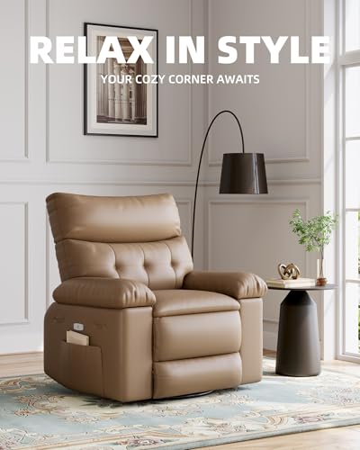 Electric Swivel Massage Chair with Vibration and Heating, PU Leather Single Sofa S711