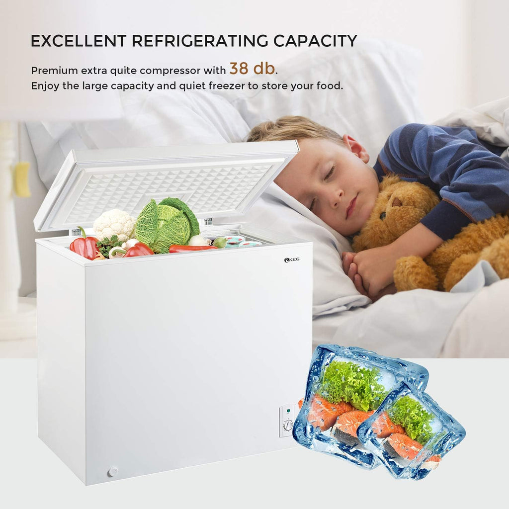 7.0 Cubic Feet Top Chest Freezer with Adjustable Thermostat and Removable Storage Basket N848