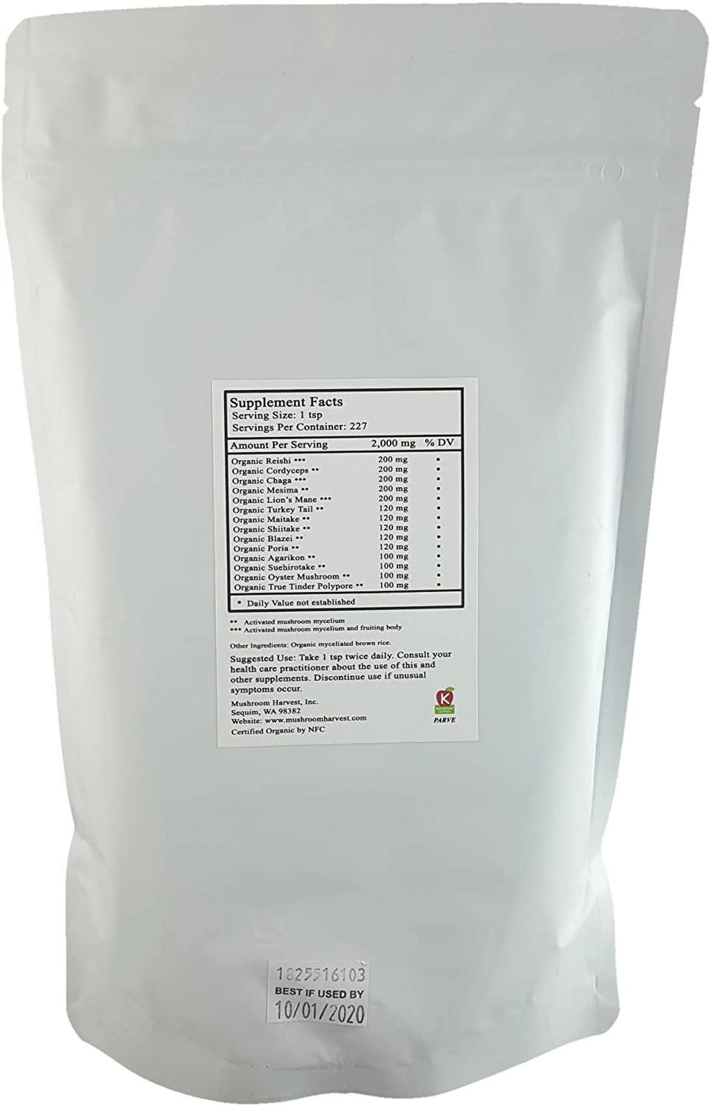 14 Mushroom Blend Powder Certified Organic 1lb. X895113