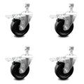 4 inch Phenolic Swivel Caster Set with Total Lock Brake N713875