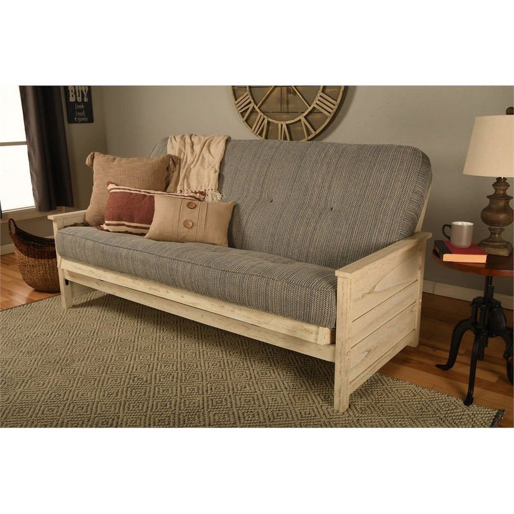 Coil Hinged Full-size Futon Mattress in Seaport Blue Y116928