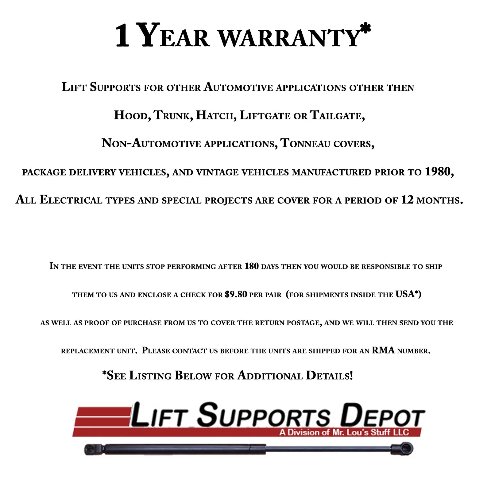 Qty 2 10Mm Steel Socket End Lift Supports 19.5 Inch Extended 30Lbs. Gas Shock T96959