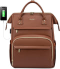 15.6" Pu Leather Laptop Backpack with USB Port W285