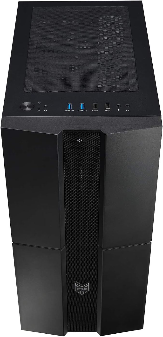 ATX Mid Tower PC Gaming Case with Tempered Glass Side Panel T7921