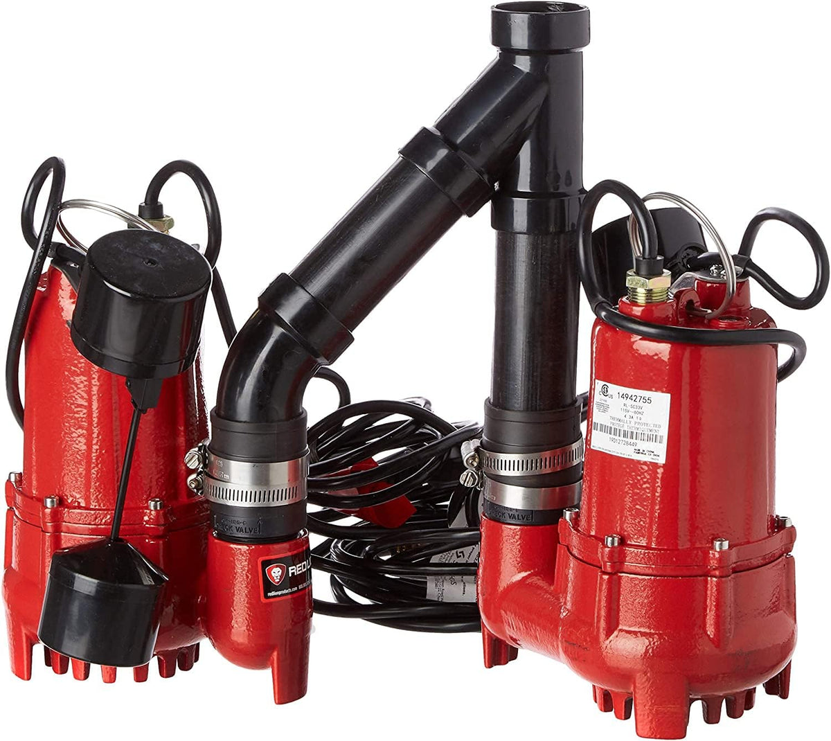 1/3 HP Dual Automatic Cast Iron Sump Pump System with 10-Foot Power Cord U82794