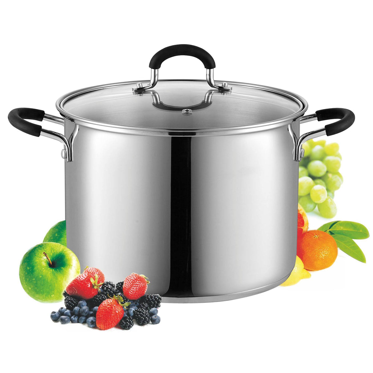 8 Quart Stainless Steel Stockpot with Lid U898