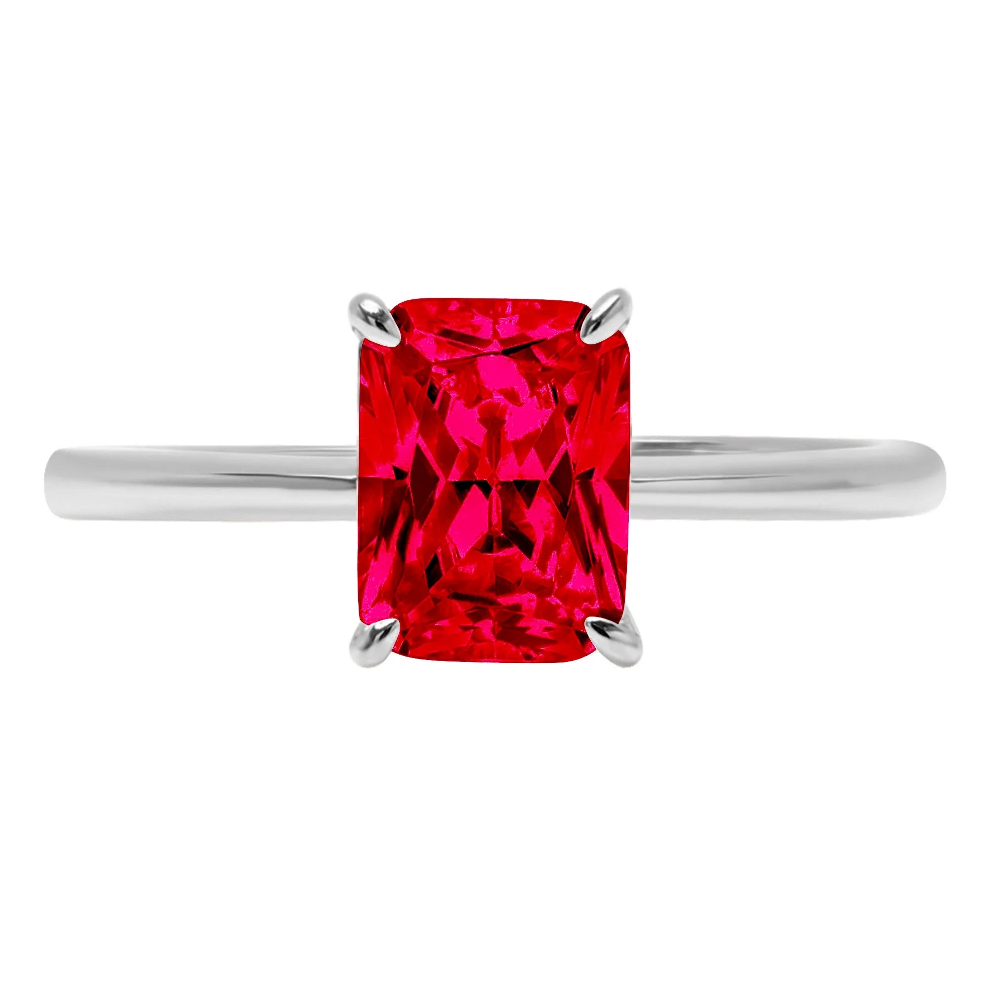 18K White Gold Solitaire Ring L300