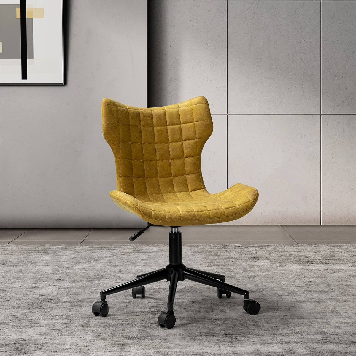 Mustard Office Task Chair with Tufted Back G20137