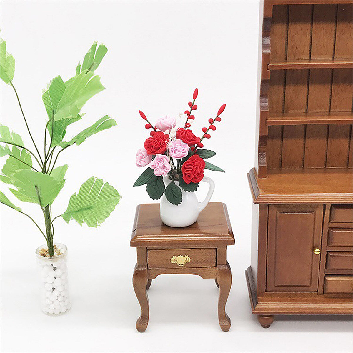 1:12 Walnut Colo Miniature Bedside Table Toy E131640