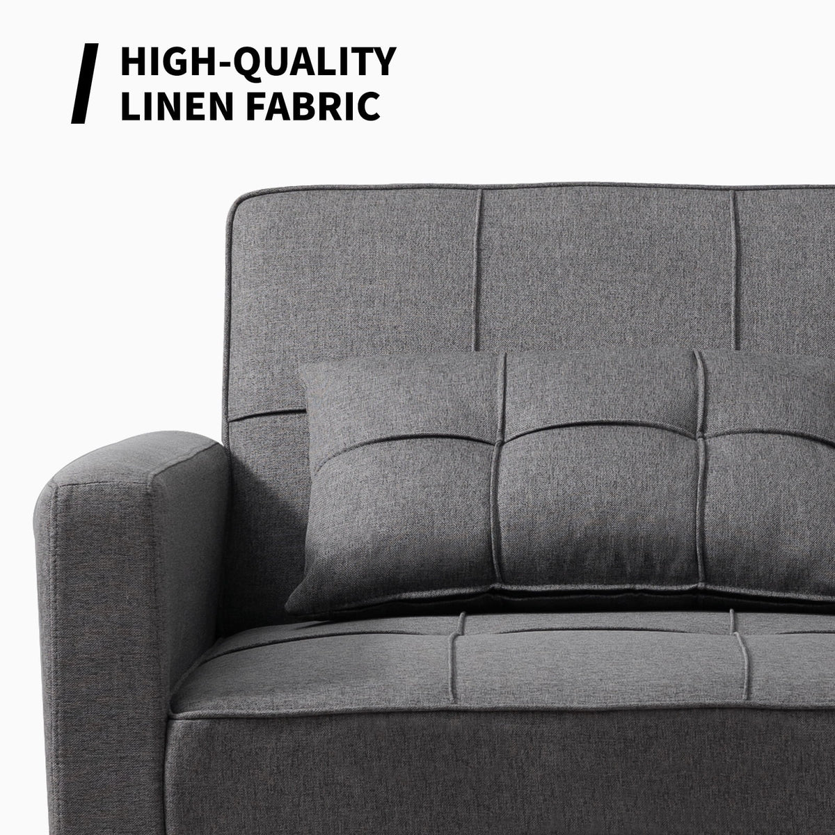 Single Sofa Bed with 3 Adjustable Inclinations, Dark Gray R846247