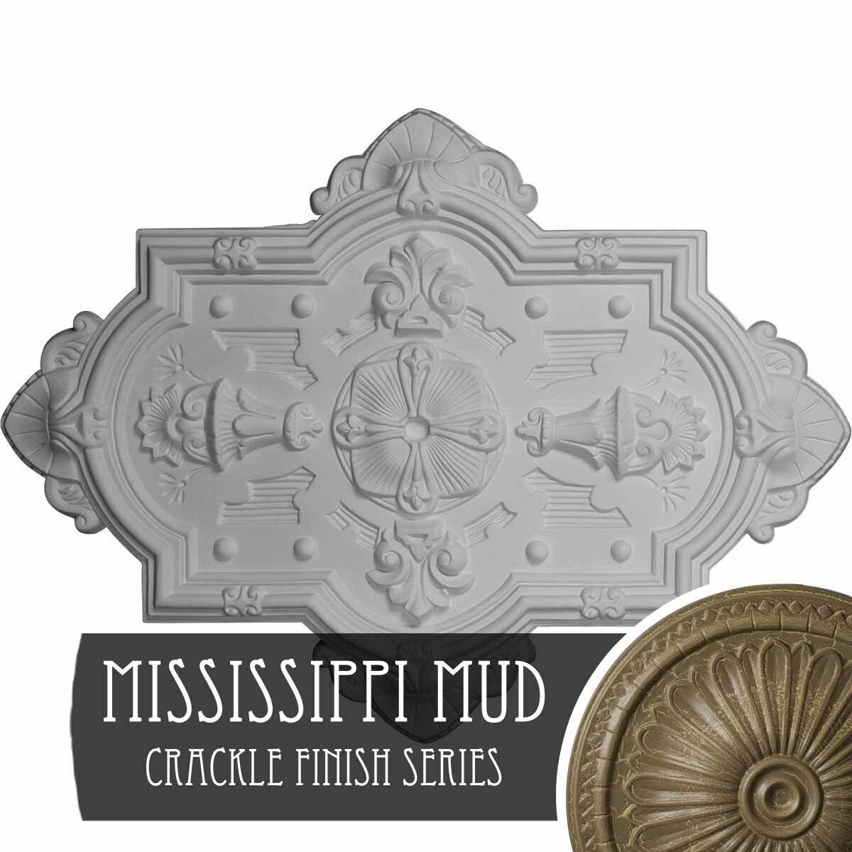 Cathedral Ceiling Medallion, Hand-Painted Mississippi Mud Crackle L40822