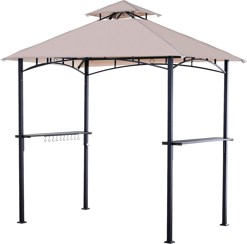 8 x 5 FT Steel Frame Grill Gazebo Canopy Tent L442