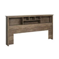 King Bookcase Headboard Drifted Gray C899314