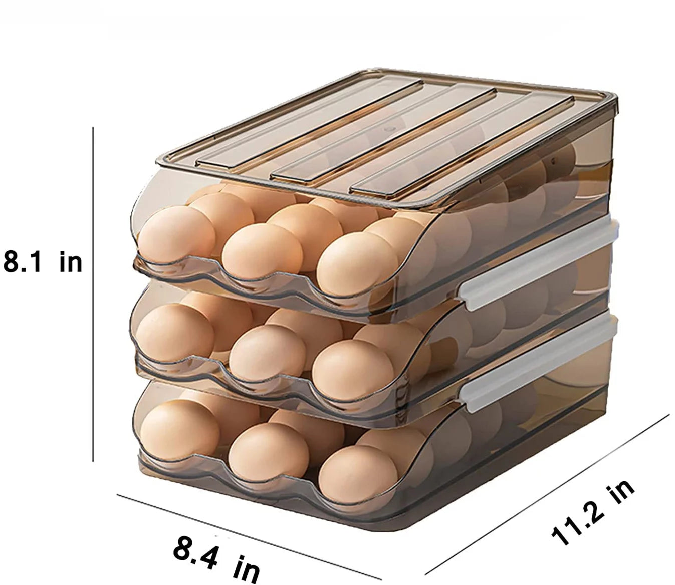 Crystal Gray Plastic Egg Storage Container (3 Layers) C626684