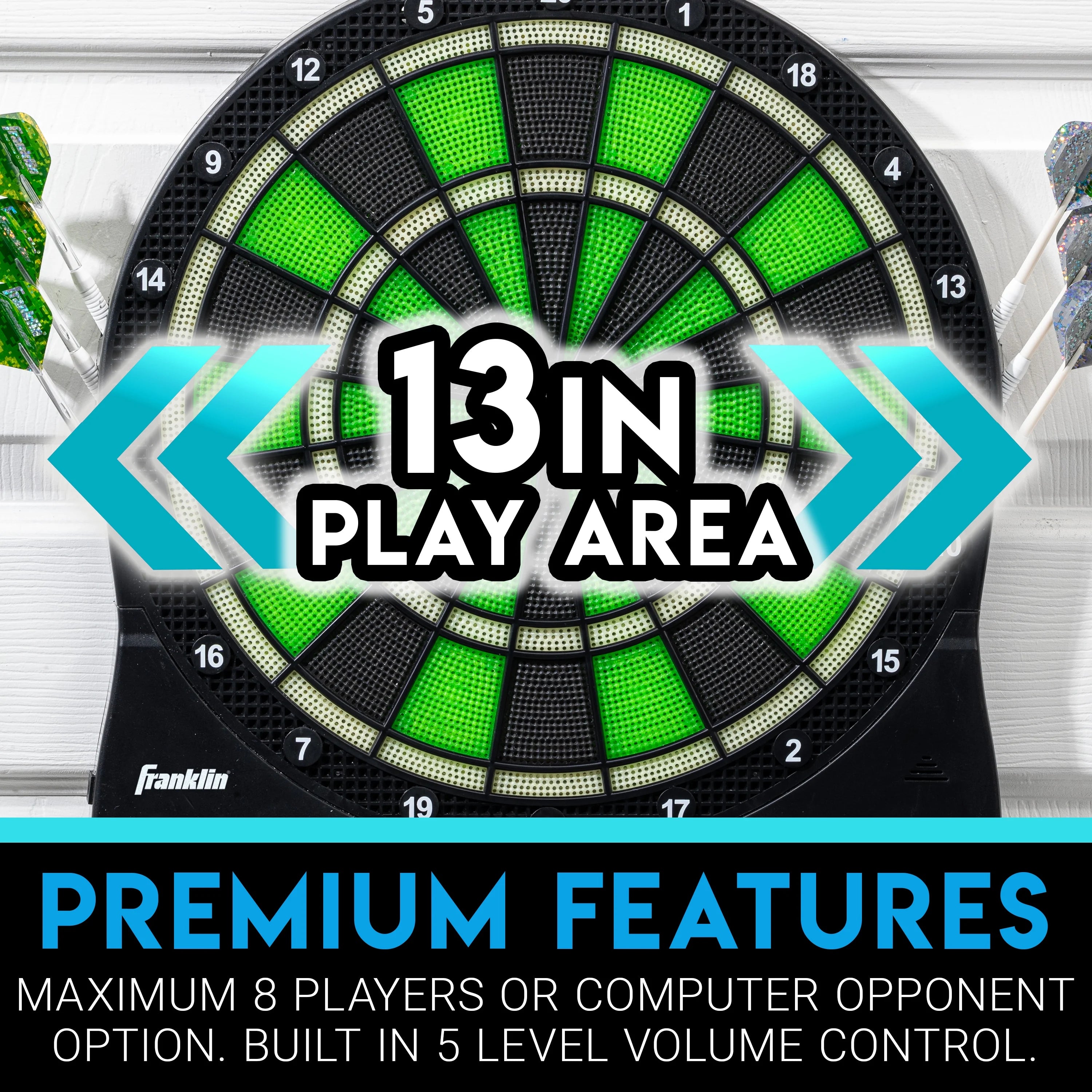 Light Up Electronic Dart Board Set with Digital Scoreboard D857