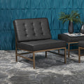 Bronze/Black Bonded Leather Accent Chair with Woven Webbing Seat J117