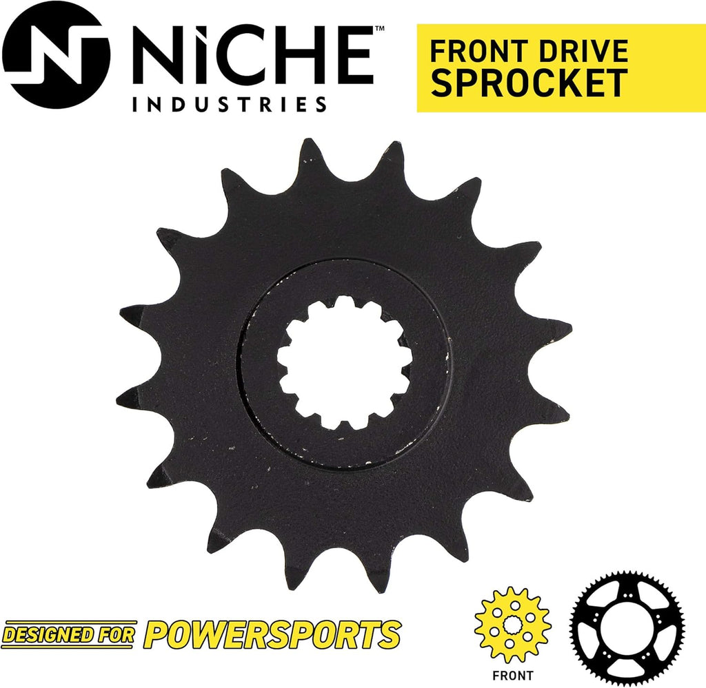 Drive Sprocket Chain Combo Front 16 Rear 48 Tooth 520NZ Standard 116 Links Pack of 2 L928