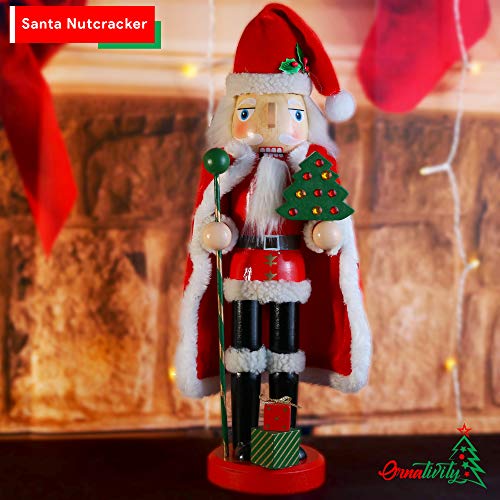 13.5" Wooden Santa Nutcracker W86407