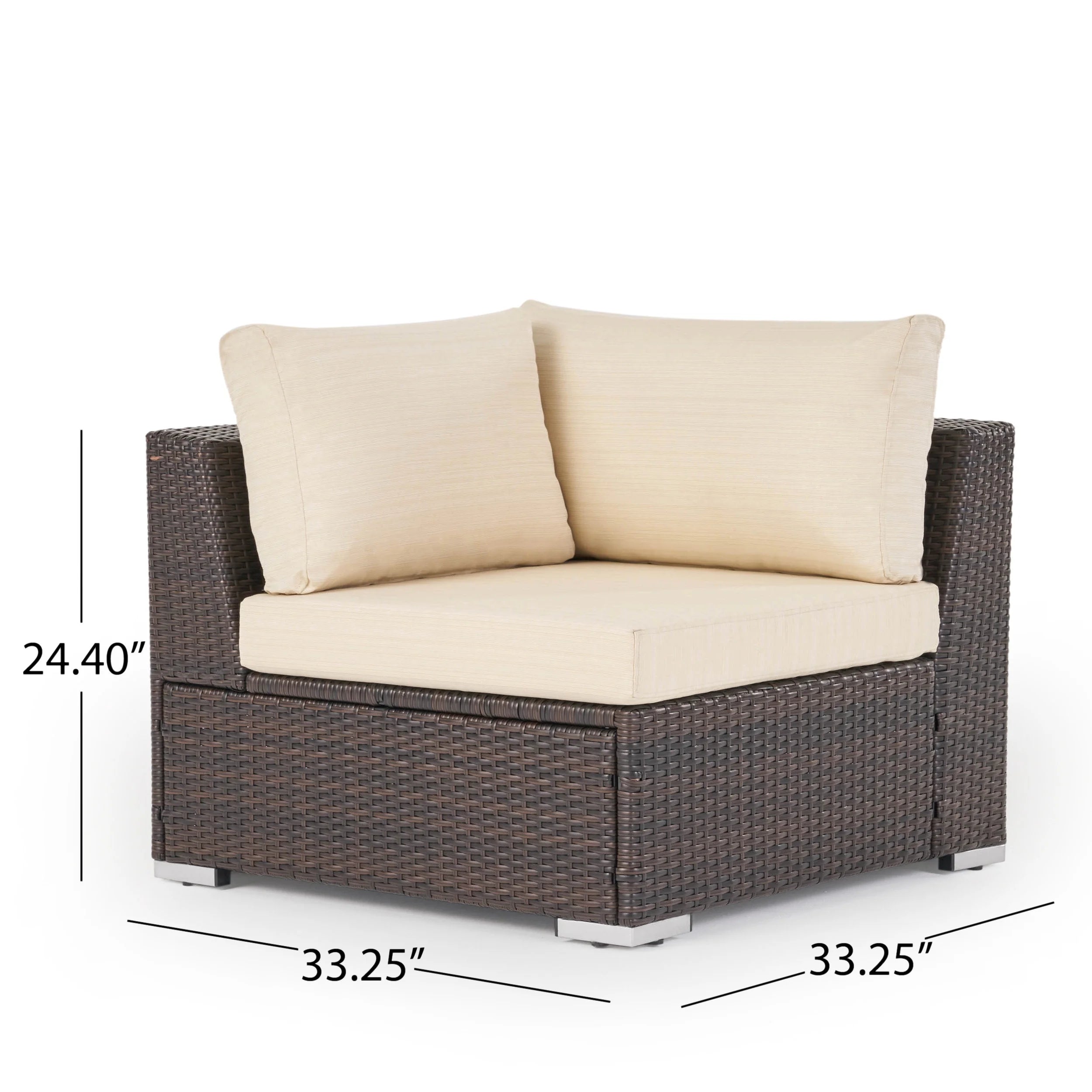 9 Piece Wicker Sectional Sofa Set with Aluminum Frame and Cushions H40642
